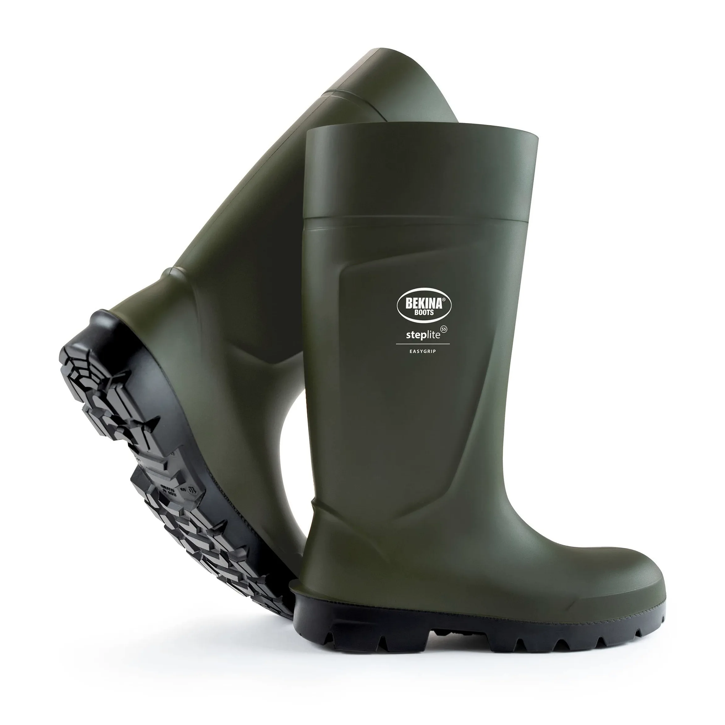 Botas de Seguridad para Hombres, Puntera de Acero y Suela de Seguridad para la Agricultura, Ligeras, de Gran Comodidad, Antideslizante, Resistente al Productos de Limpieza, Verde, EU 41