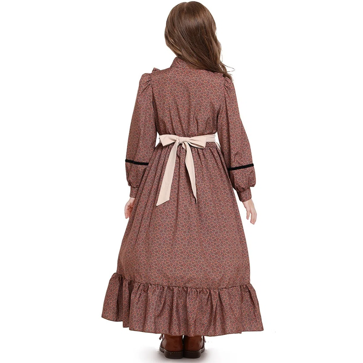 Generisch Vestido largo de niña con estampado floral para el día a día, fiestas, ocasiones informales, cómodo vestido de verano en estilo estampado, ideal para la escuela, excursiones o eventos
