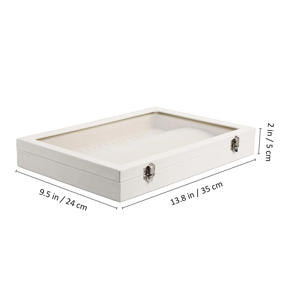 Garneck Joyero Organizador para Collares de Madera Tapa Transparente Caja Cajón y Cierre Seguro Bandeja Expositora Portátil para Collares Adecuado para Viaje y Almacenamiento