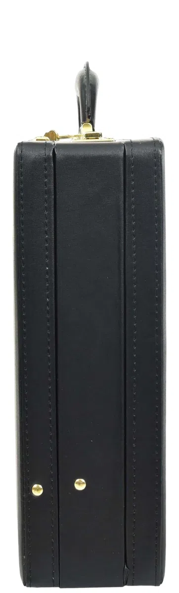 HOL1196 - Maletín de piel con cerradura de combinación doble, organizador expandible, color negro, Black, Large