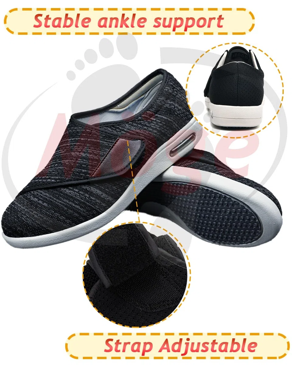 Cómoda Artritis Edema Zapatos hinchados Zapato pie diabético Zapato Madre Regulable engorde y ensanchamiento Zapatos DiabéTicos Respirable Zapatillas