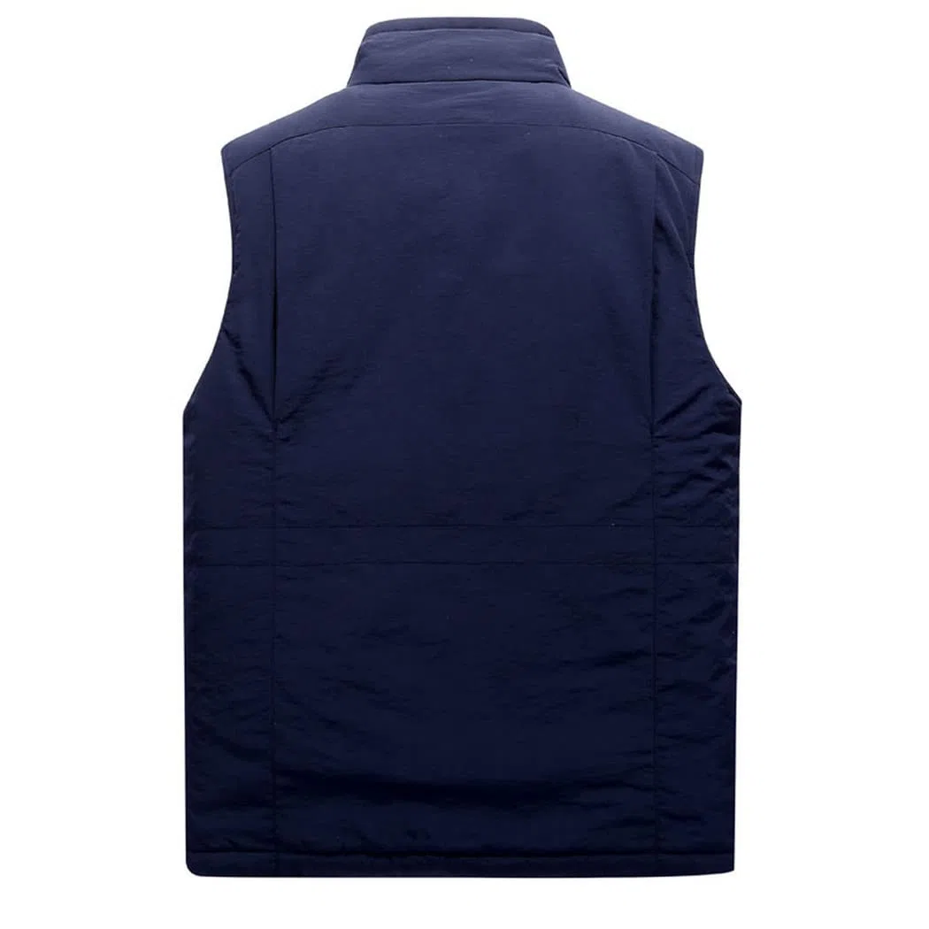 Espesar el chaleco impermeable del invierno del vellón, para hombre multi bolsillos primavera otoño chaleco, fotógrafo chaqueta sin mangas