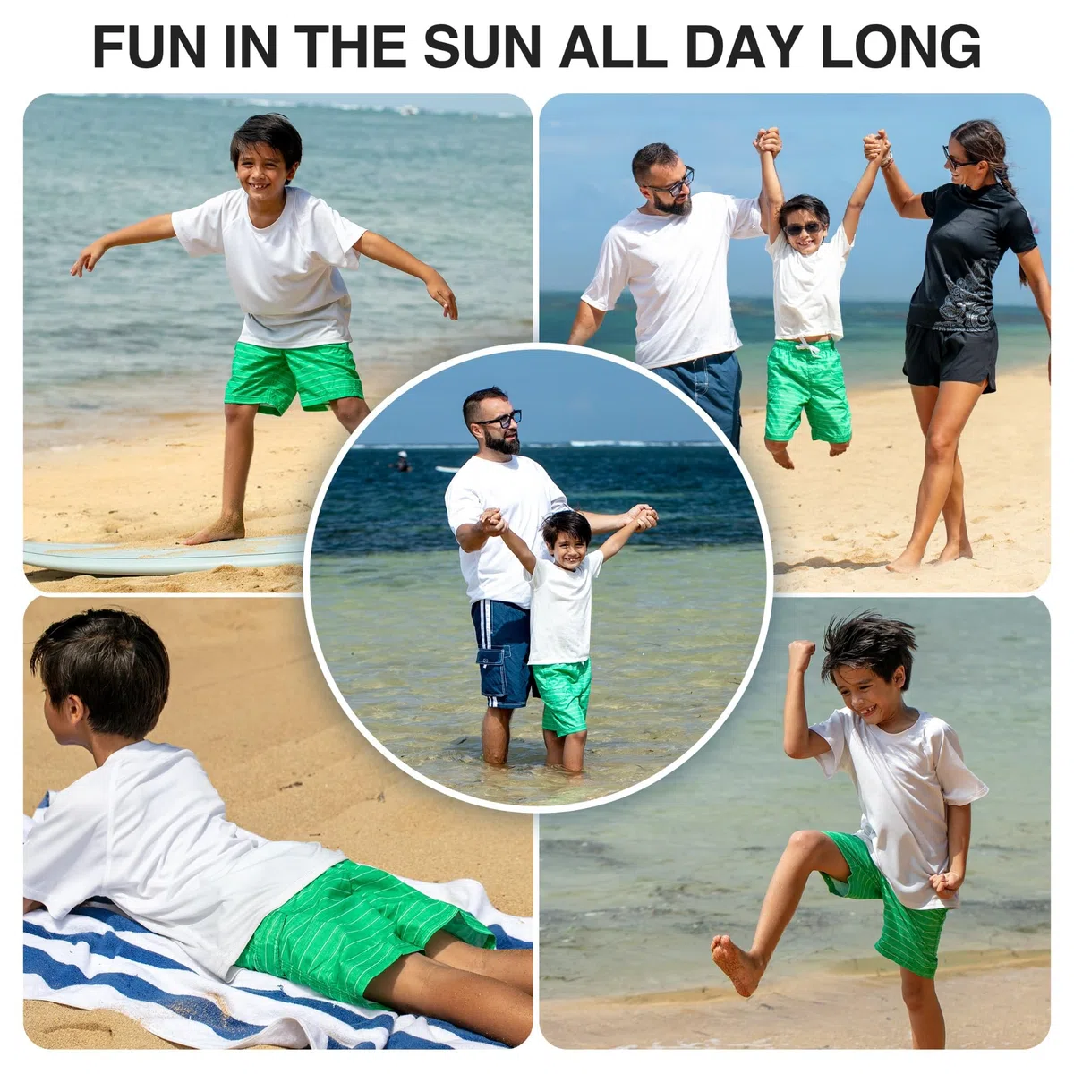 Kanu Surf Yolo Quick Dry UPF 50+ Beach Swim Trunk Baador para Hombre Niños