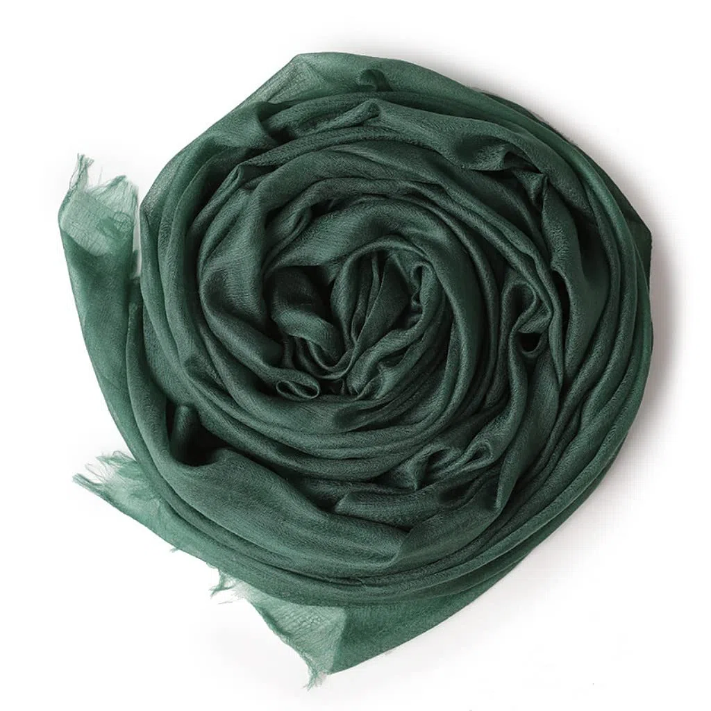 Puro Ring Cachemira Pashmina Bufanda Ligera Delgada Estola De Cachemira Lana Chal Con Flecos Mujer, 10 unidades. Dark Green, 200 cm X 100 cm