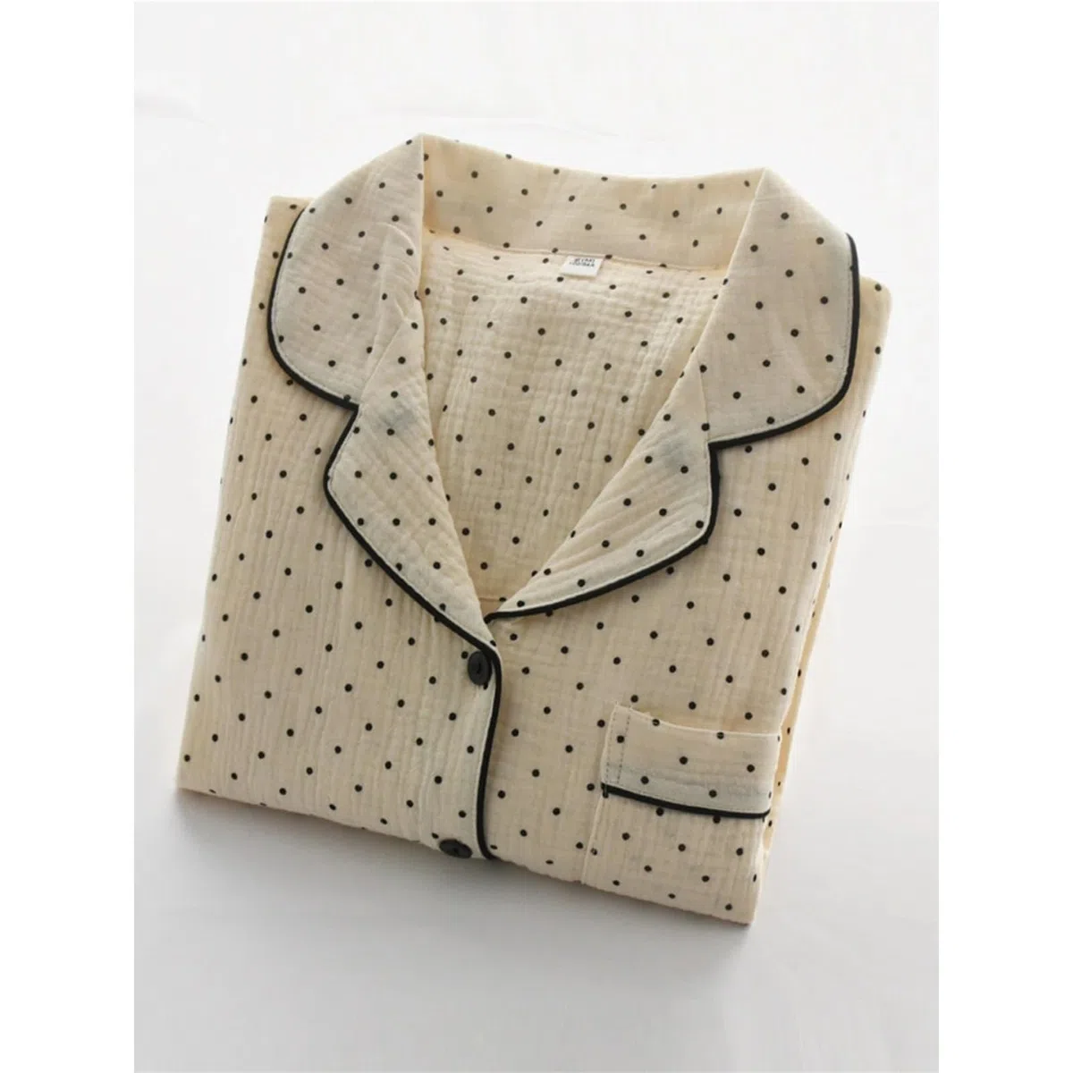 1 Juego de Pijamas Lunares algodón Doble Capa Gasa Suave Manga Larga y Pantalones Ropa Dormir for Primavera Verano para Descanso en casa