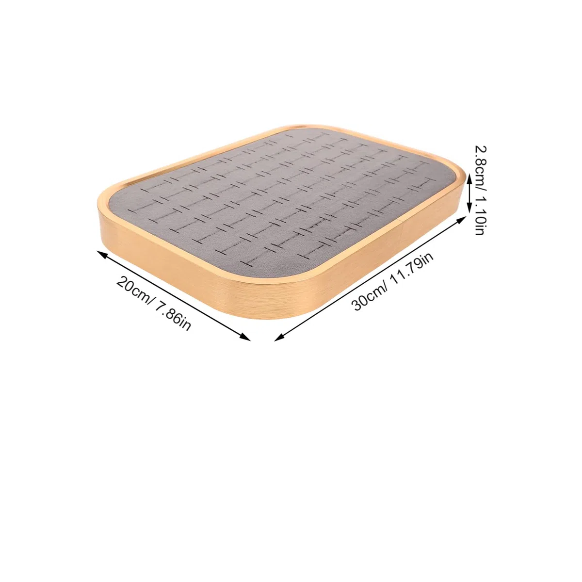 UKCOCO Bandeja de Terciopelo para Guardar Joyas Compartimentos Organizador Rectangular para Exhibir Anillos Aretes y Collares Bandeja para Exhibir Anillos para Mujeres
