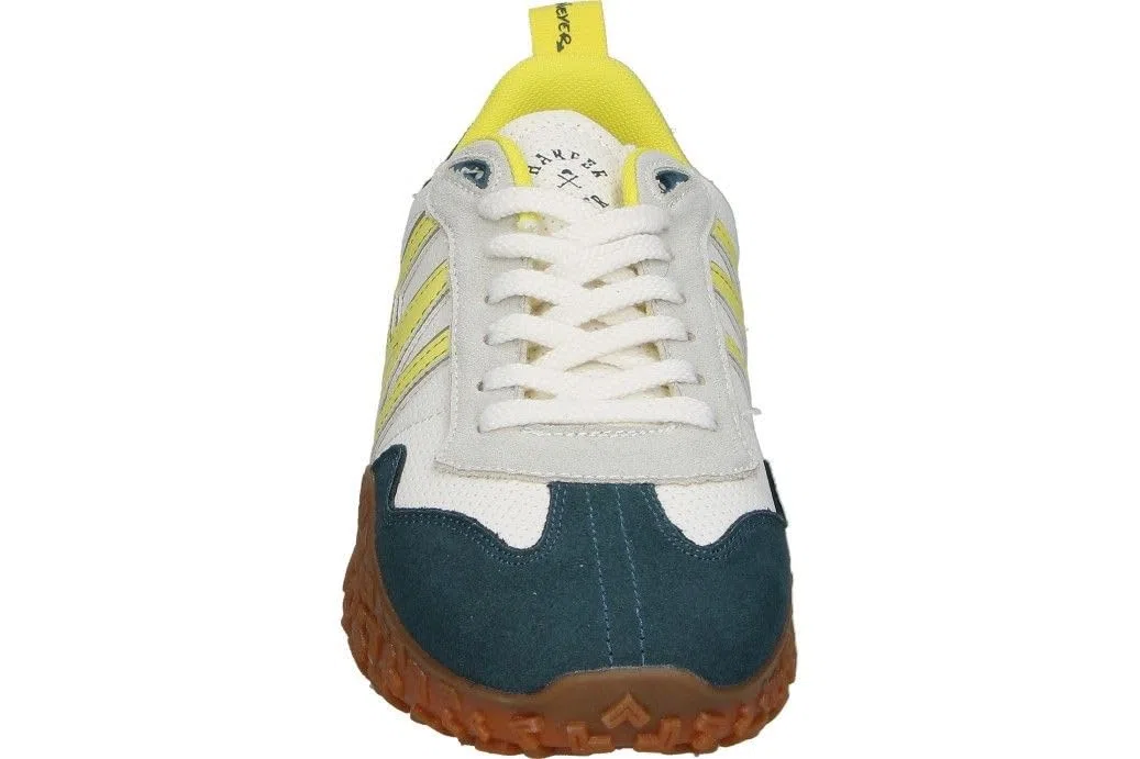 HARPER&NEYER | Zapatillas Casual HARPER&NEYER Carcross Point para Hombre – Deportiva Blanca con Detalles en Azul Marino y Amarillo – Sneakers con Cordones – Cómodas y Versátiles – Estilosas - 44