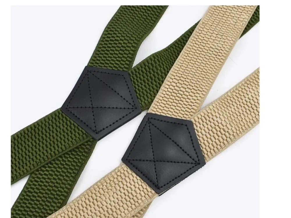 Tirantes para pantalones de hombre Tirantes elásticos for hombre de 3,5 x 120 cm con espalda en forma de X, tirantes anchos elásticos con grano de maíz, suspensorio ajustable de 4 clips for trabajo(Da