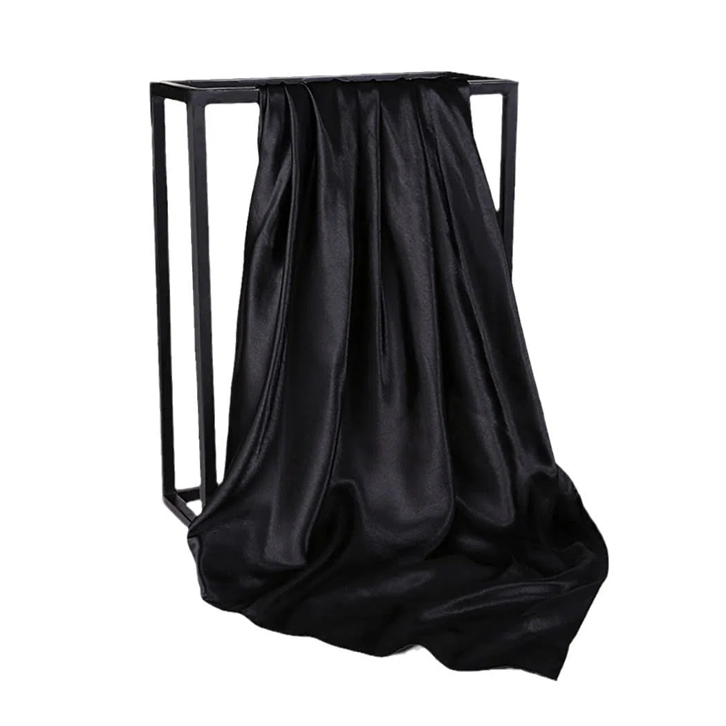 Pañuelo de Seda para el Cuello, Hijab, pañuelo Liso de 90 cm para Mujer, Diadema de satén, pañuelos para el Pelo, chales Cuadrados para Mujer (Caqui, 90 x 90 cm)