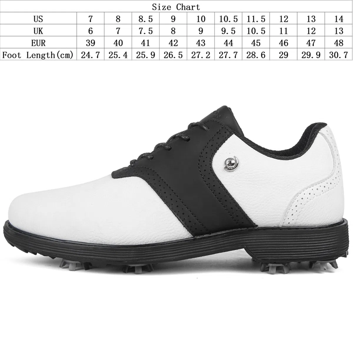 Zapatos de Golf para Hombre con Piel con Clavos, Zapatillas Deportivas Impermeables para Golf, Antideslizantes, Ligeras, cómodas para Exteriores, para Entrenar Golf