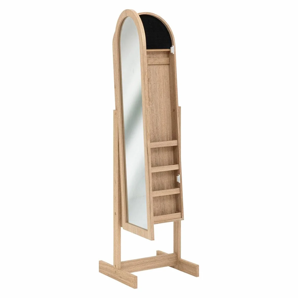 Atmosphera - Armario Joyero de pie con espejo 'Soleya' madera natural H.145cm
