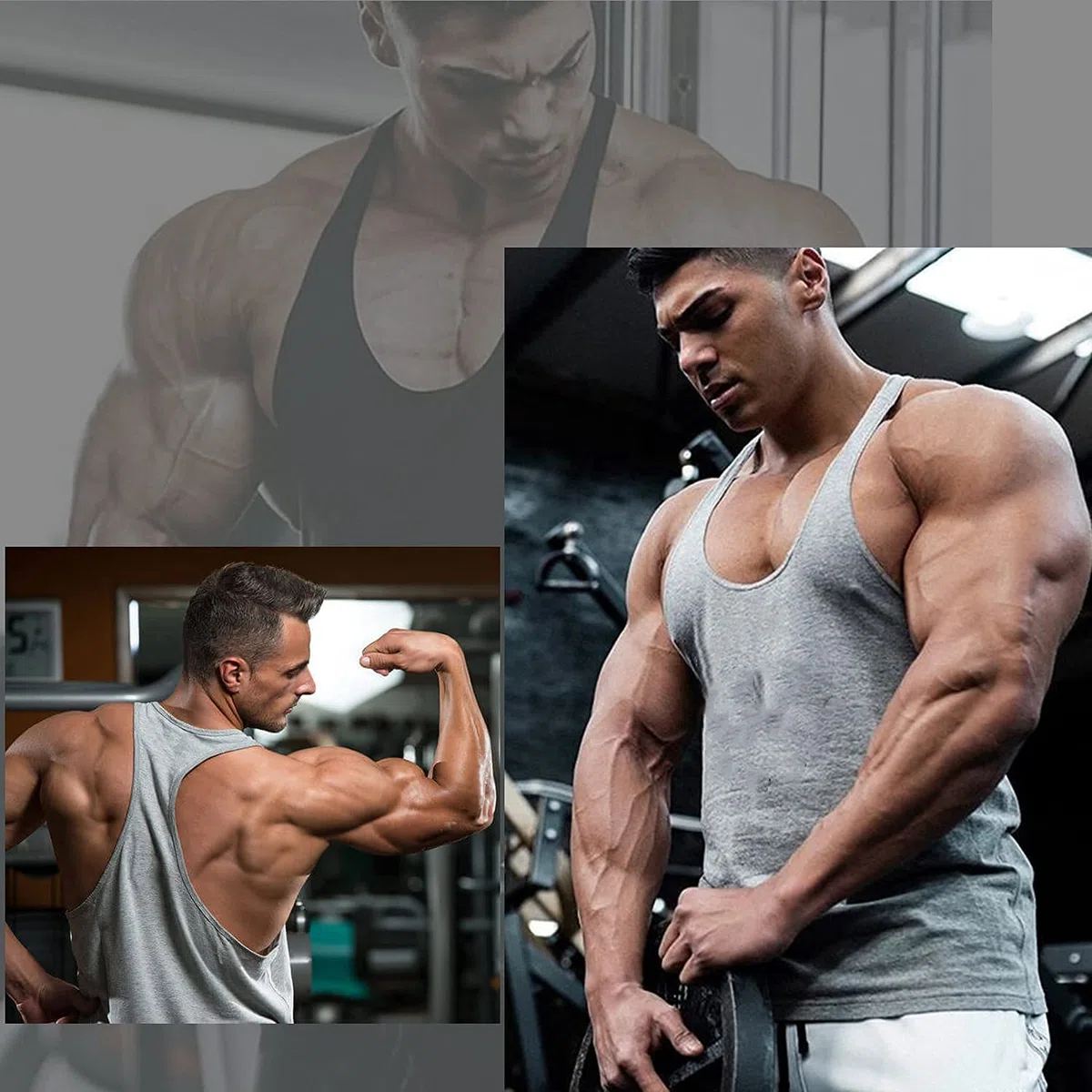 Babioboa Camisetas sin Mangas para Hombre, 3 Unidades, para Gimnasio, Entrenamiento, Espalda en Y, musculación, Culturismo