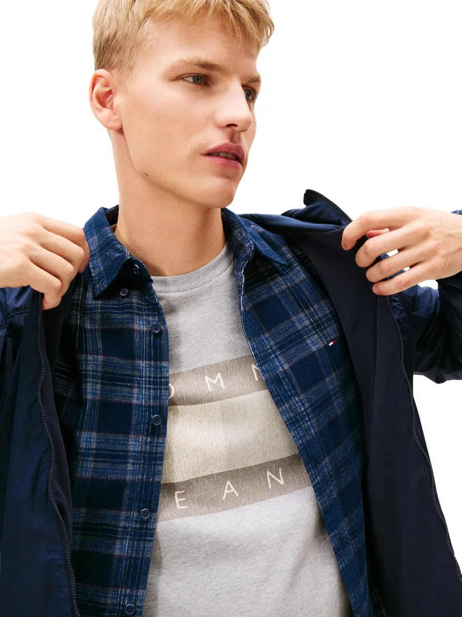 Tommy Jeans Tjm Fleece Chicago Jacket Ext Dm0dm22291 Chaqueta cortavientos Hombre (Pack de 1)