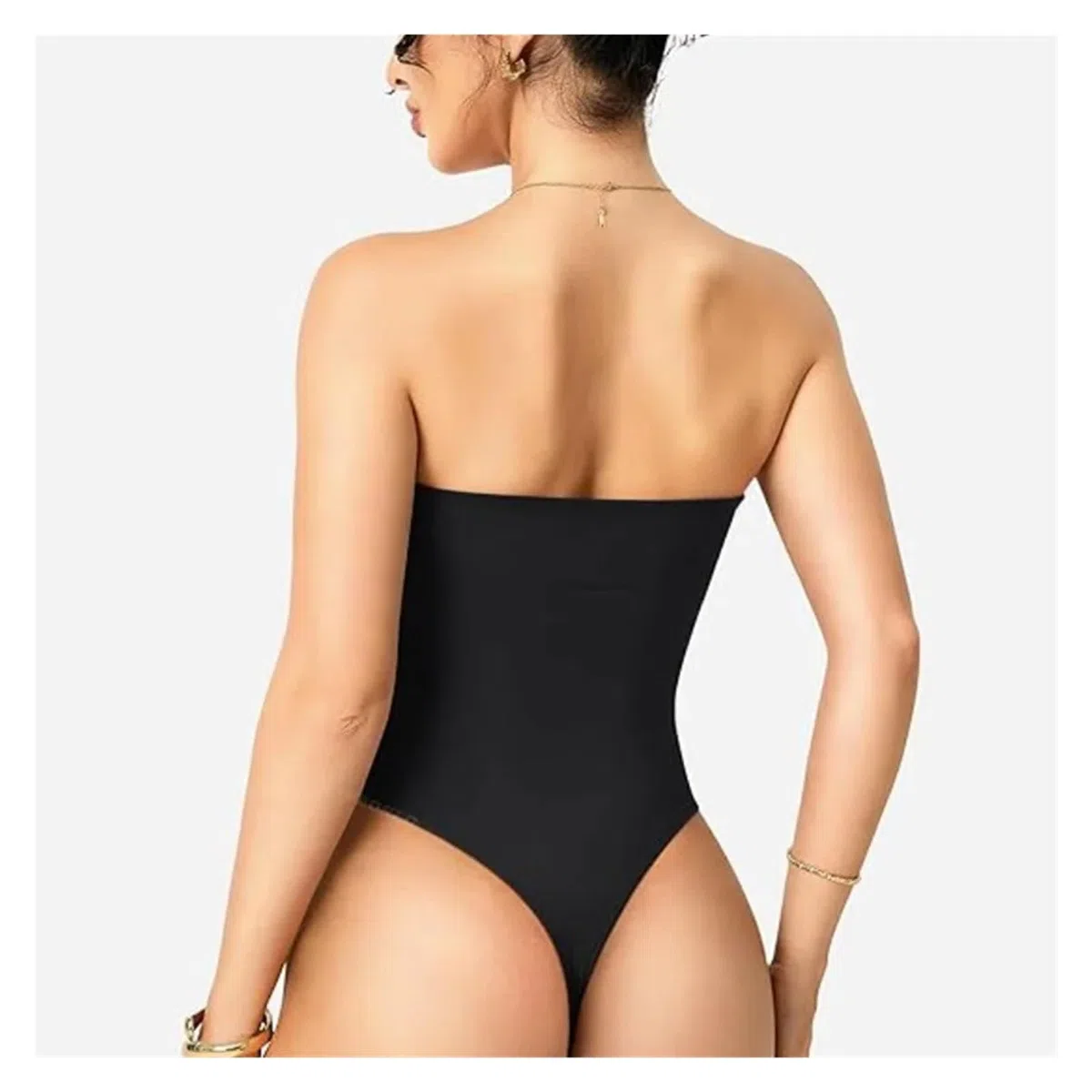 Faja moldeadora de cuerpo elástica sin tirantes, traje sin costuras con Control de barriga, Tanga con hombros descubiertos, corte ajustado for mujer