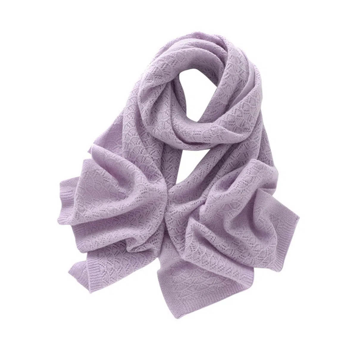 Bufanda de cachemira morada for mujer, larga, con personalidad, punto hueco, cálida y chal Chal de invierno