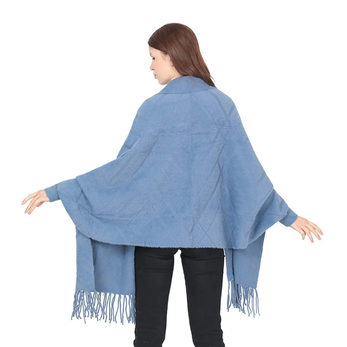 Capa de chal, bufanda de invierno para mujer, mezcla de algodón, jacquard, reversible, chal cálido, accesorios de regalo