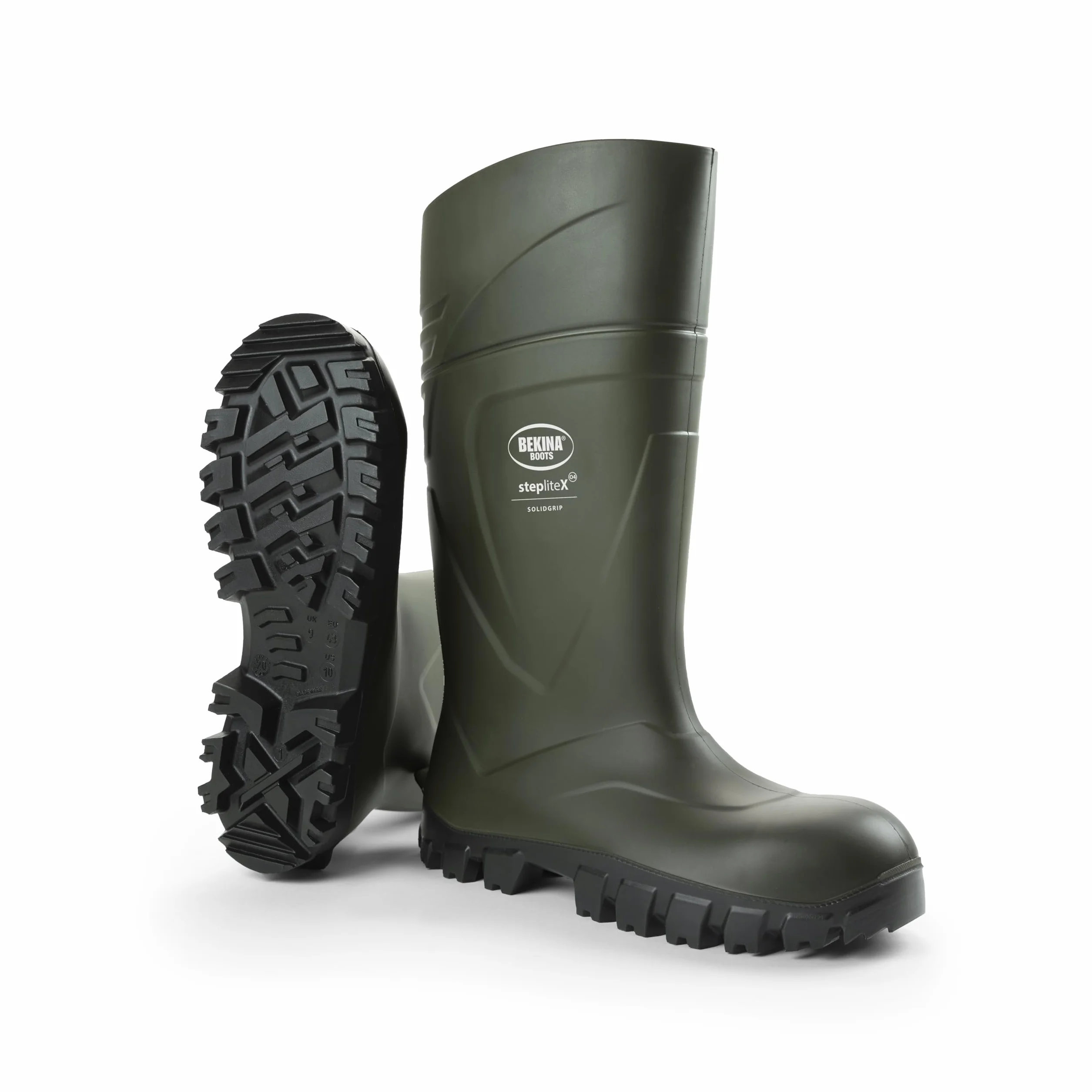 Bekina Bota de Trabajo Robusta para Mujeres y Hombres sin Puntera de Acero de Seguridad, para Uso agrícola, Garantiza una excelente adherencia, protección de Aislamiento -30 Grados, Verde, EU 40