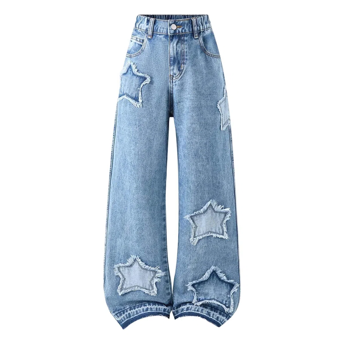 Vaqueros elásticos para niño Lavable y fácil cuidado Vaqueros de pierna recta Lavado clásico duradero Jeans estilo Y2K Apto para uso escolar Corte amplio sin apretar Calidez y transpirabilidad