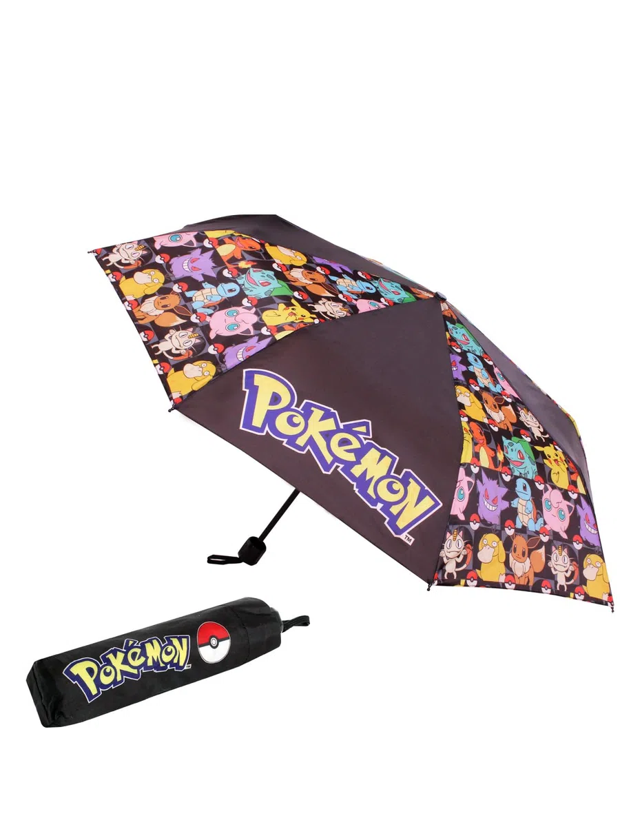 Pokemon Paraguas automático para adultos, niños y adolescentes, paraguas telescópico plegable, ligero, de viaje, escuela, trabajo - Pokémon Gifts