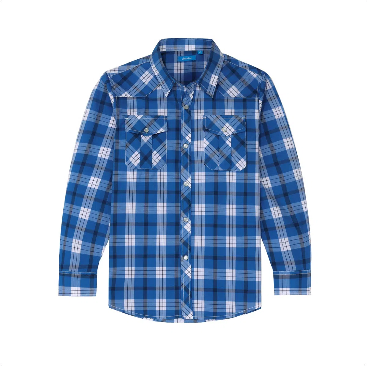 Camisa informal de manga larga con botones a presión de perlas occidentales para niños pequeños de 4 a 16 años - - 5 años