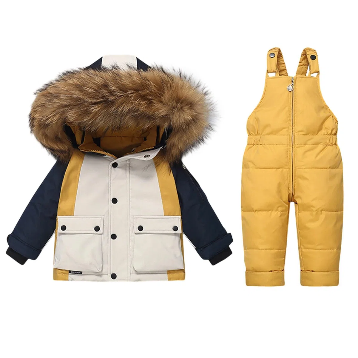 Genérico Mono De Nieve NiñA,Traje De Nieve De Invierno Aislante para NiñAs Peto De Esquí con Chaqueta para Jugar En Climas FríOs