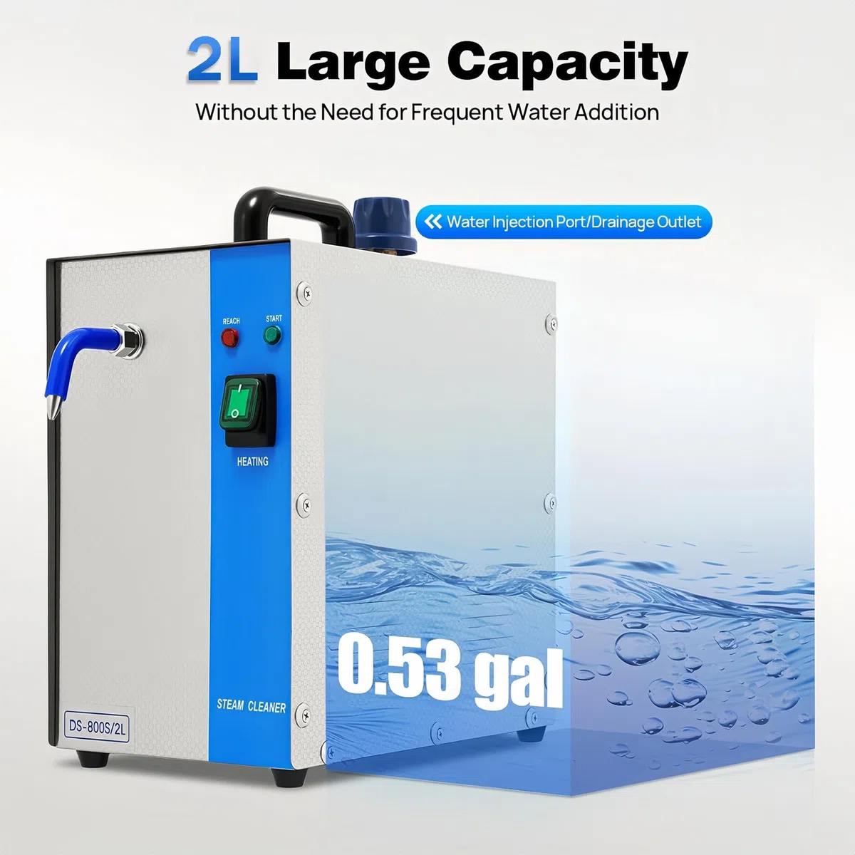 Limpiadora a vapor para joyas, limpiadora a vapor profesional para gemas de 1300W, limpiadora a vapor eléctrica para joyas de 2L, para oro/plata/piedras preciosas, para estudios de joyería 110V