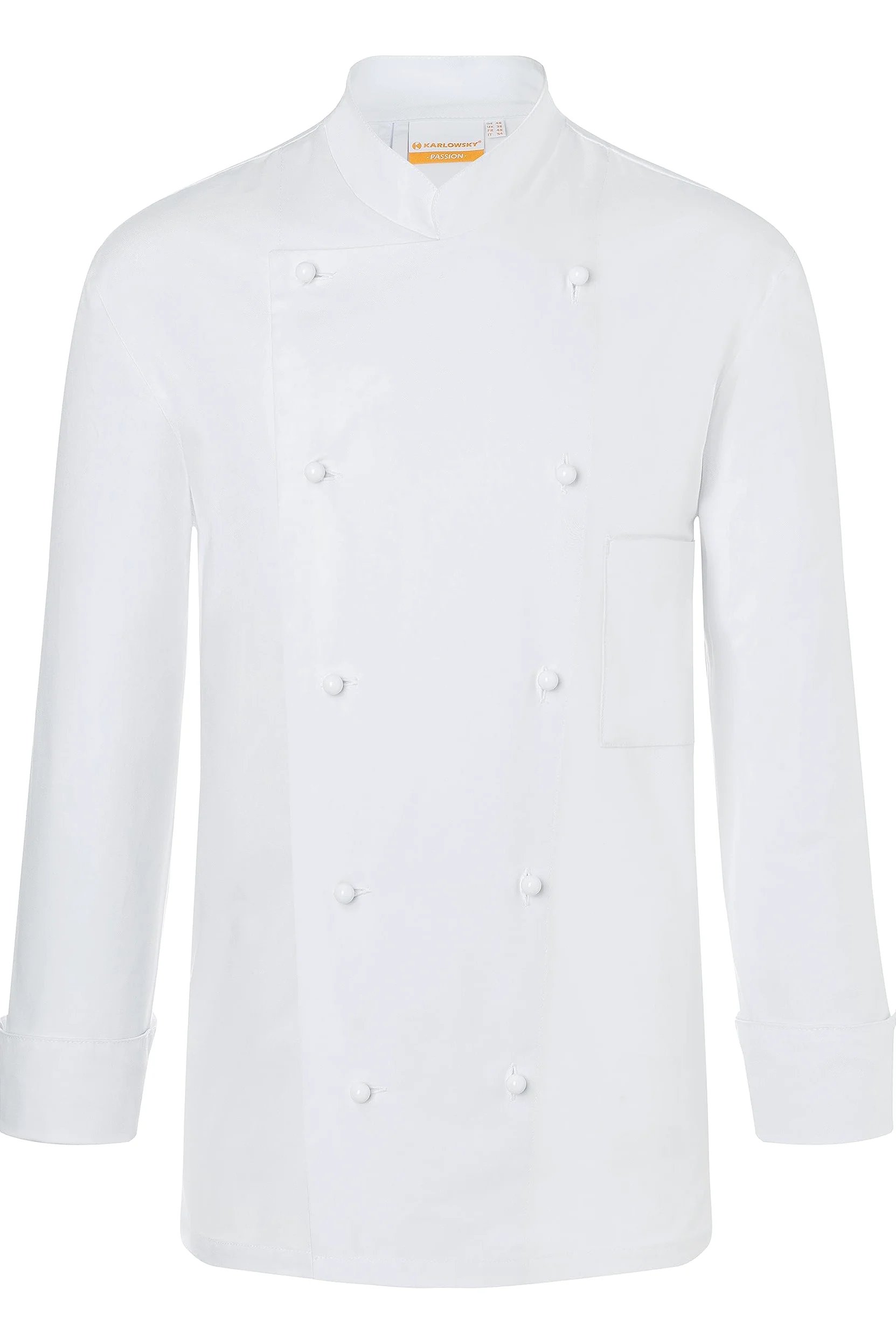 Karlowsky JM 8 PASSION THOMAS - Chaqueta de cocina, 100% algodón, color blanco, talla 44