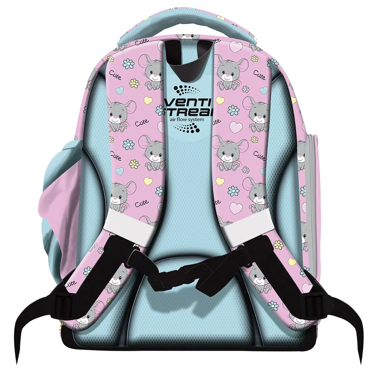 Goldkids - Mochila Escolar para niños y niñas - Mochila Escolar para niños con Estuche - Bolsa para Zapatos y Cuaderno de tareas - Motivo de ratón - 1-3 Clase