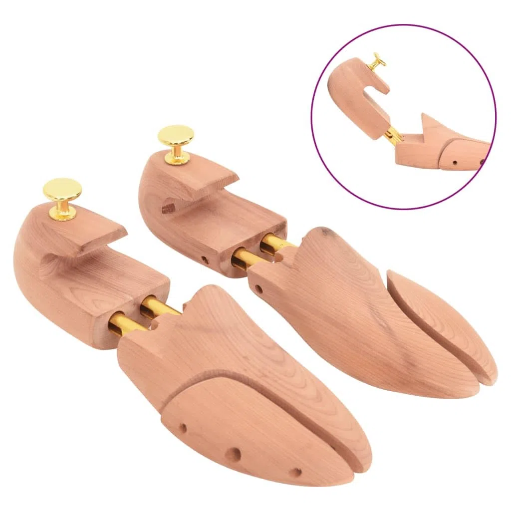 Horma de zapatos con calzador de madera maciza de cedro EU 38-39, ajustable para hombre y mujer, para evitar arrugas y soporte de forma, cuidado de zapatos y zapatillas de piel
