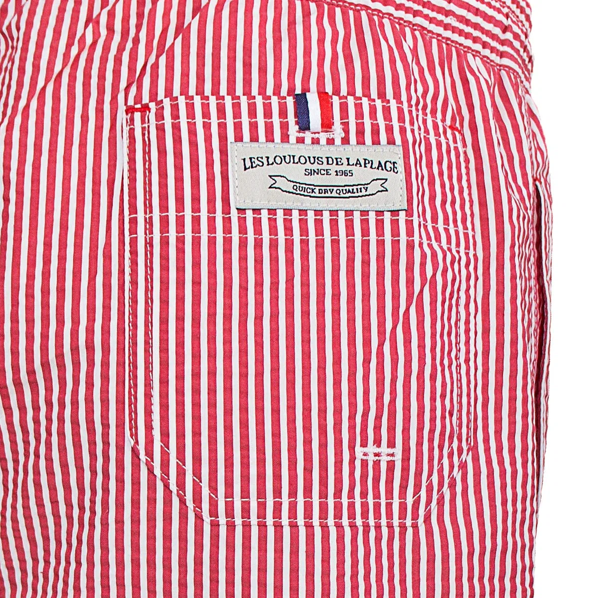 Les loulous de la Playa – Bañador para hombre, clásico, rayas, rojo y blanco rojo M