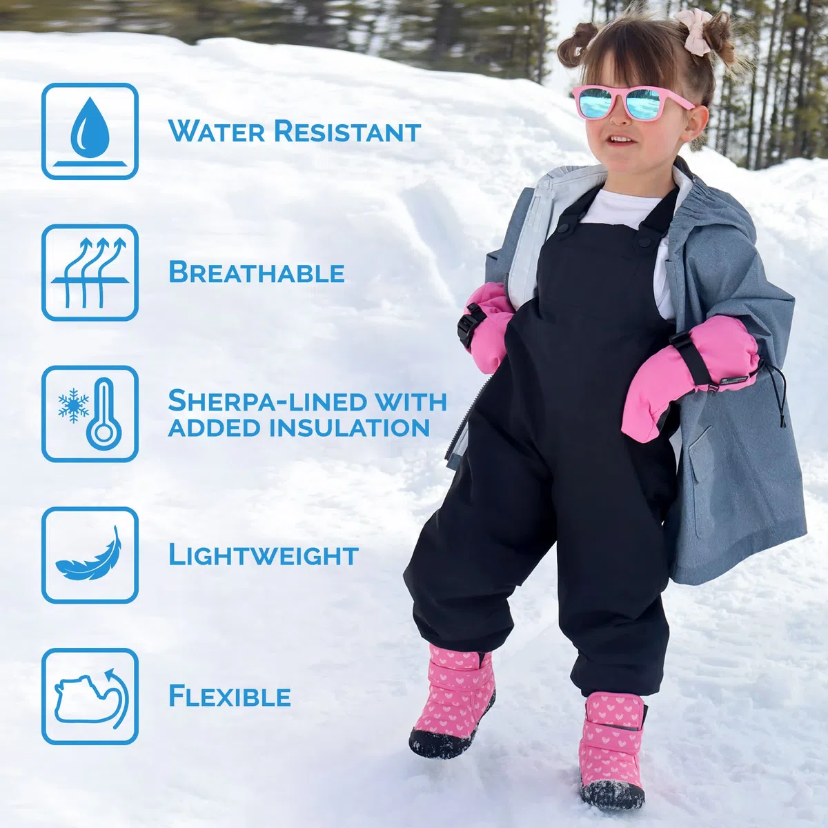 JAN & JUL Botas de invierno Toasty-Dry para niños pequeños, Bear, 28 EU
