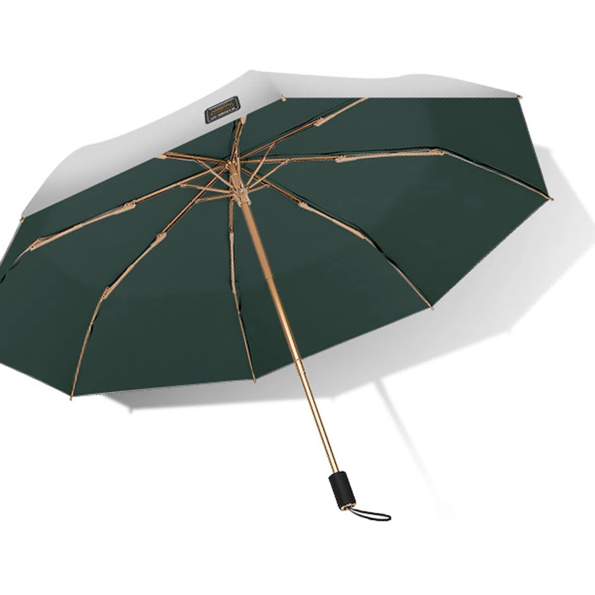 Paraguas de Viaje Resistente al Viento, 8 Varillas, Doble Capa, Titanio Plateado, protección UV UPF 50+, Plegable y portátil, Paraguas para Hombres y Mujeres