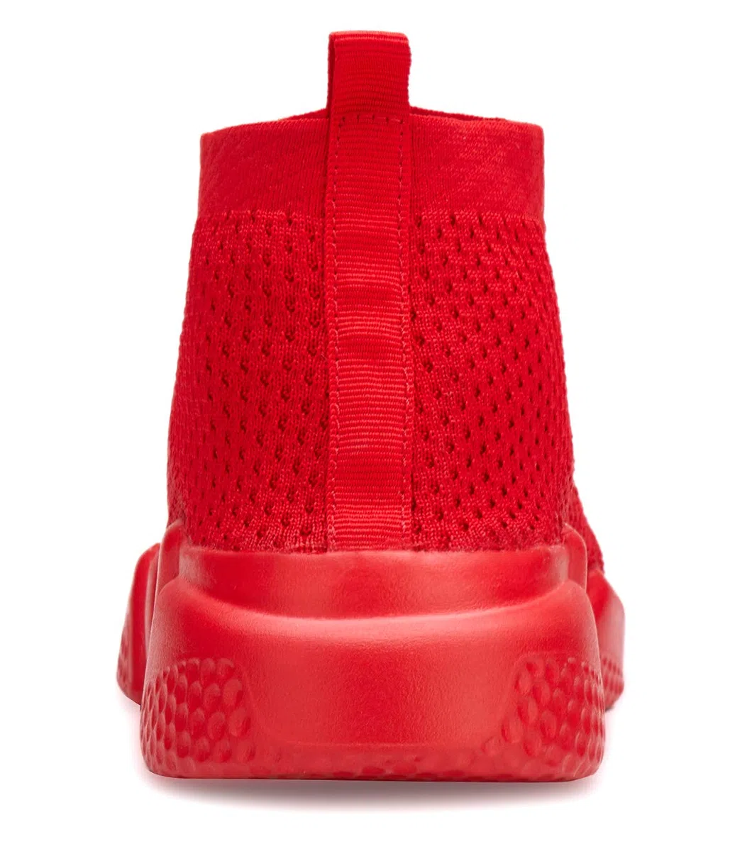 Santiro Zapatillas de correr para hombre, Zapatos transpirables, de punto, ligeras, deportivas, informales, deportivas., Rojo (Rojo), 40 EU