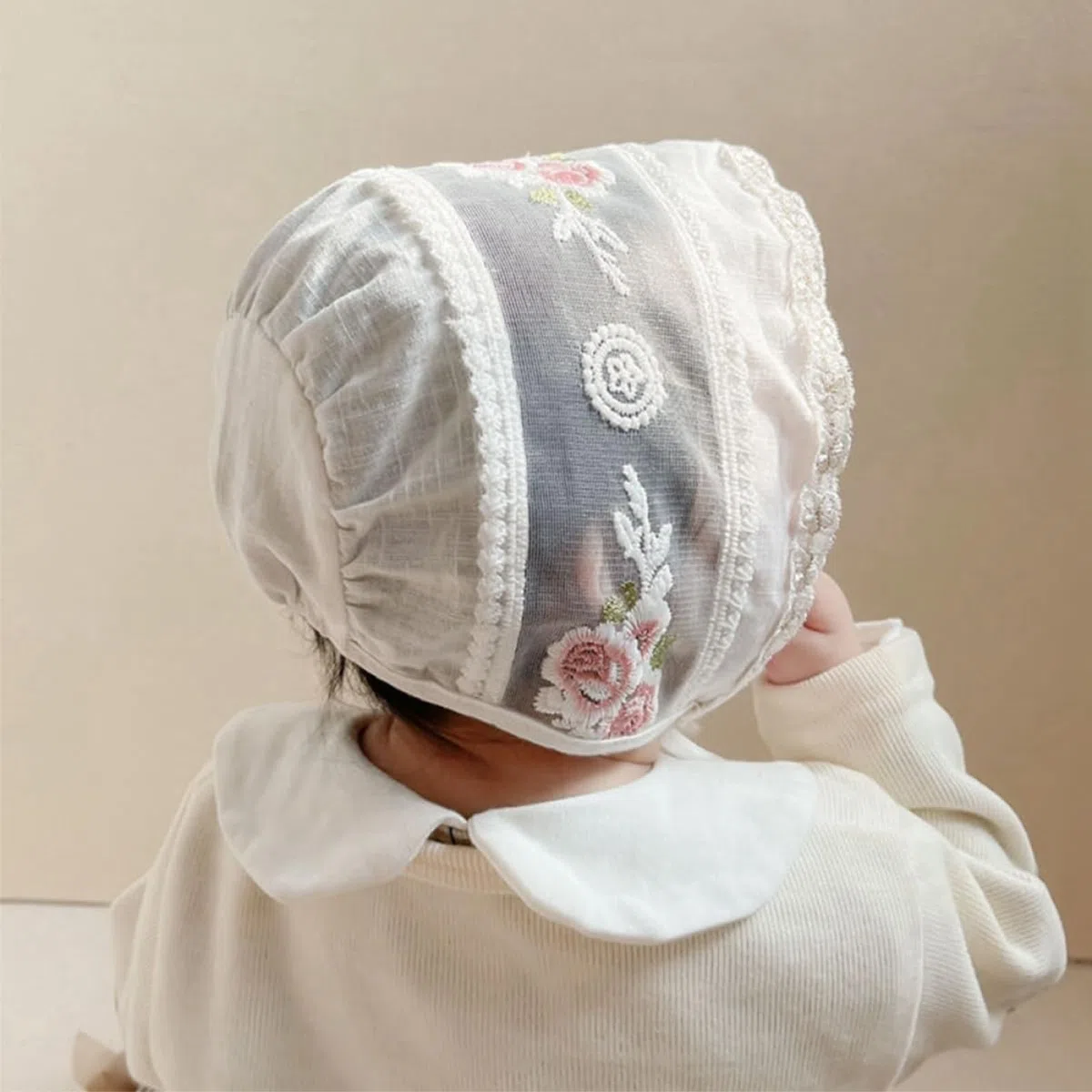 Sombrero de Sombrero bebé Gorro fotográfico bebé Sombreros de Chicas Gorra con Forro de Muselina Sombrero de Sol para pequeños Sombreros de niña algodón