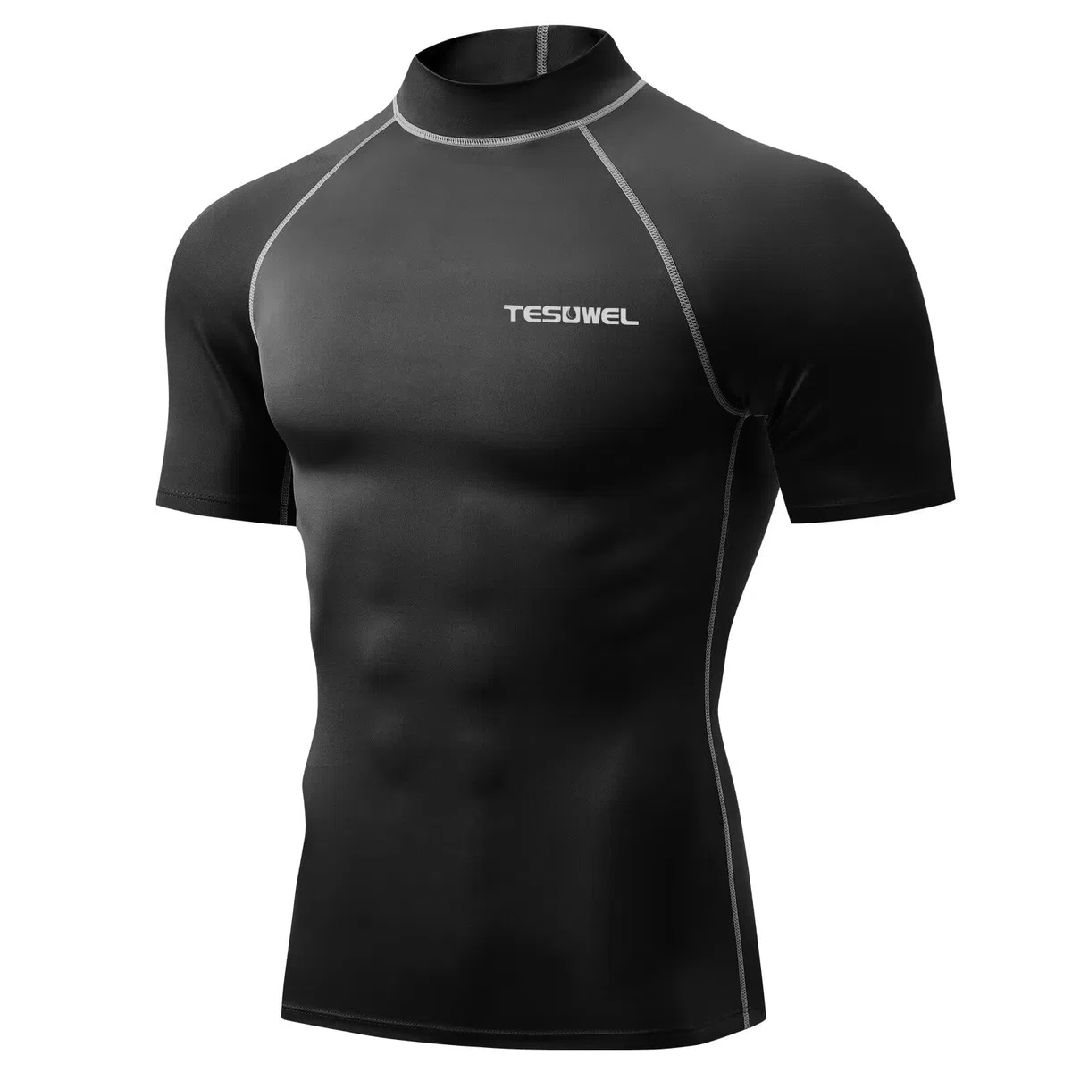 Camisetas de natación de manga corta con protección UV UPF 50+ para hombre, de secado rápido, para surf, antirozaduras
