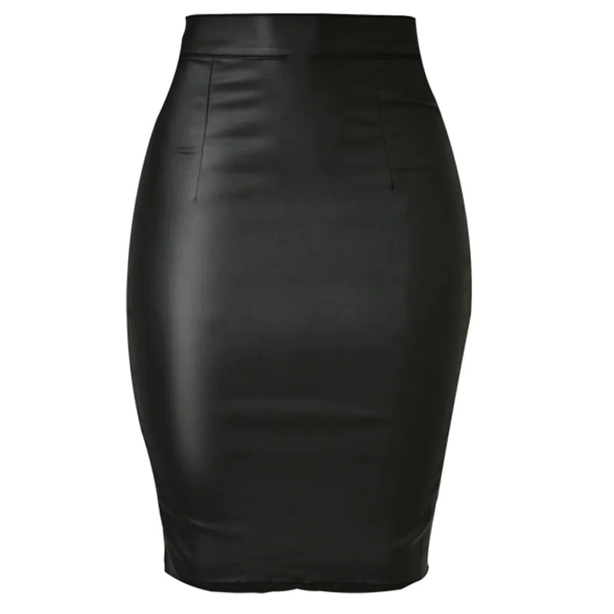 Falda De Cuero para Mujer Faldas elásticas de Piel sintética for Mujer, Faldas Cintura Alta for Oficina, Ropa Trabajo Formal, Falda Femenina Dividida Delgada para Mujer