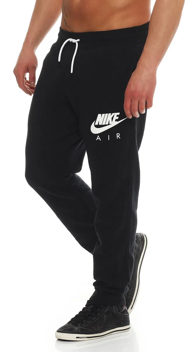 Nike AW77 FLC Cuff PT-Air HTG - Pantalón para Hombre, Color Negro/Blanco, Talla XL