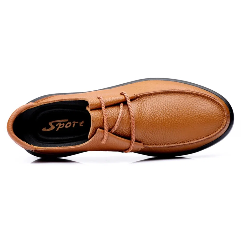Zapatos de vestir para hombre, mocasines de piel auténtica, cómodos, informales, de negocios, zapatos planos, Brown, 39 1/3 EU