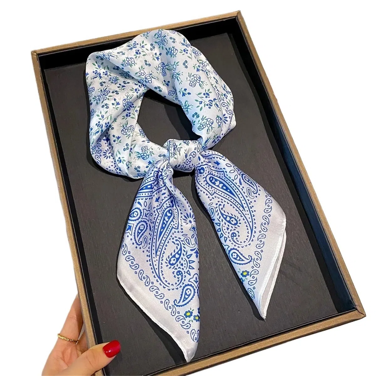 Pañuelo de satén, Bufandas de moda for mujer, 1 unidad, 70 x 70 cm, bufanda de seda con estampado cuadrado, chal decorativo, diadema, diseño de cuello, bandana