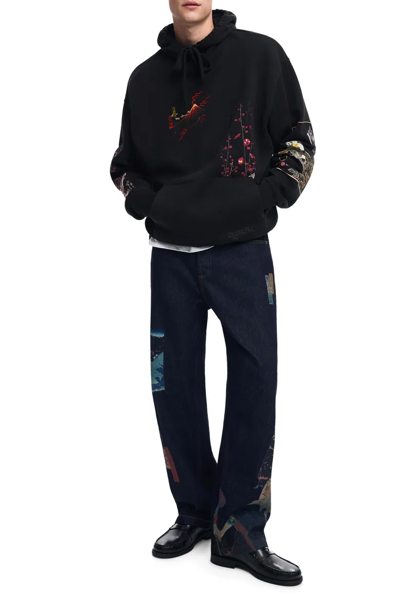 Desigual Sweat_Postcards Sweatshirt Hombre (Pack de 1)