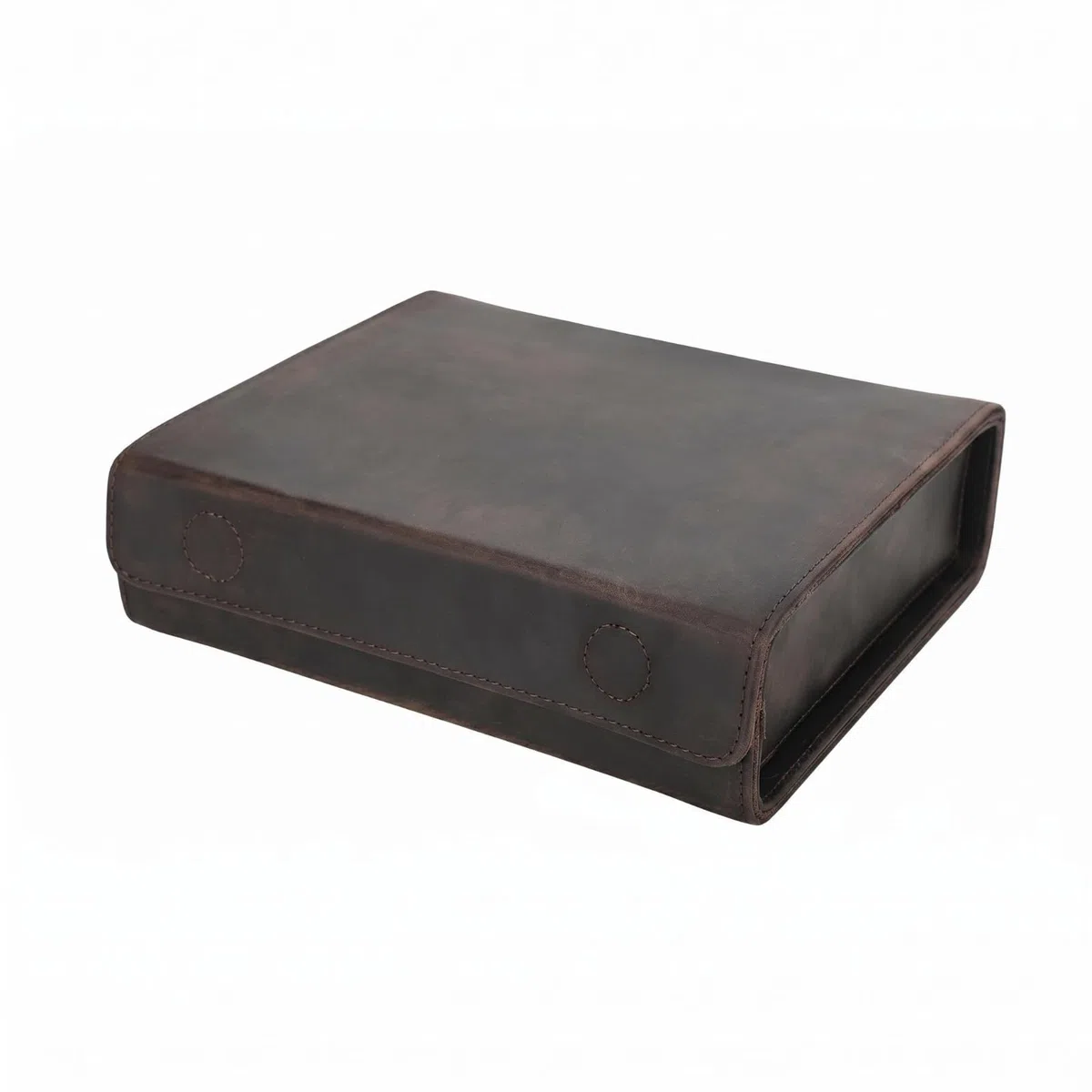 Perfeclan Estuche para Gafas Estuche Caja Porta Gafas Funda Organizador de Gafas Crazy Horse y Forro de ante Tapa Rebatible con Cierre de Hebilla Costuras