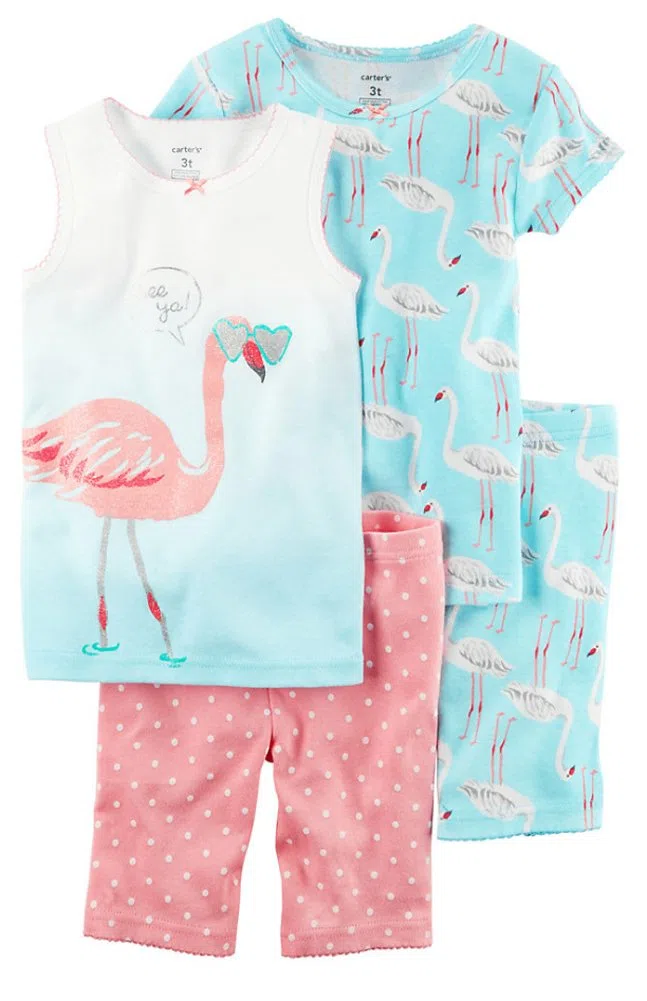 Carter's - Conjunto de pijama flamenco para niña (rosa, 6 meses), rosa, 6 mes