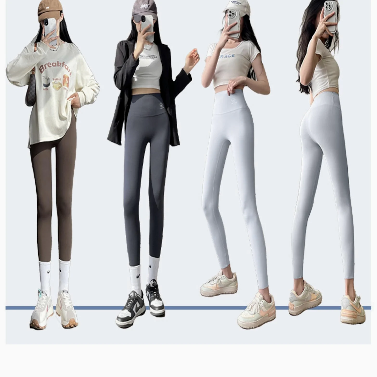 HJDMO Leggings Mujer Cintura Alta Sin Costuras Sin Camel Toe Push Up Levantar Glúteos Control Abdominal Yoga Gimnasio Negro Cafe Gris