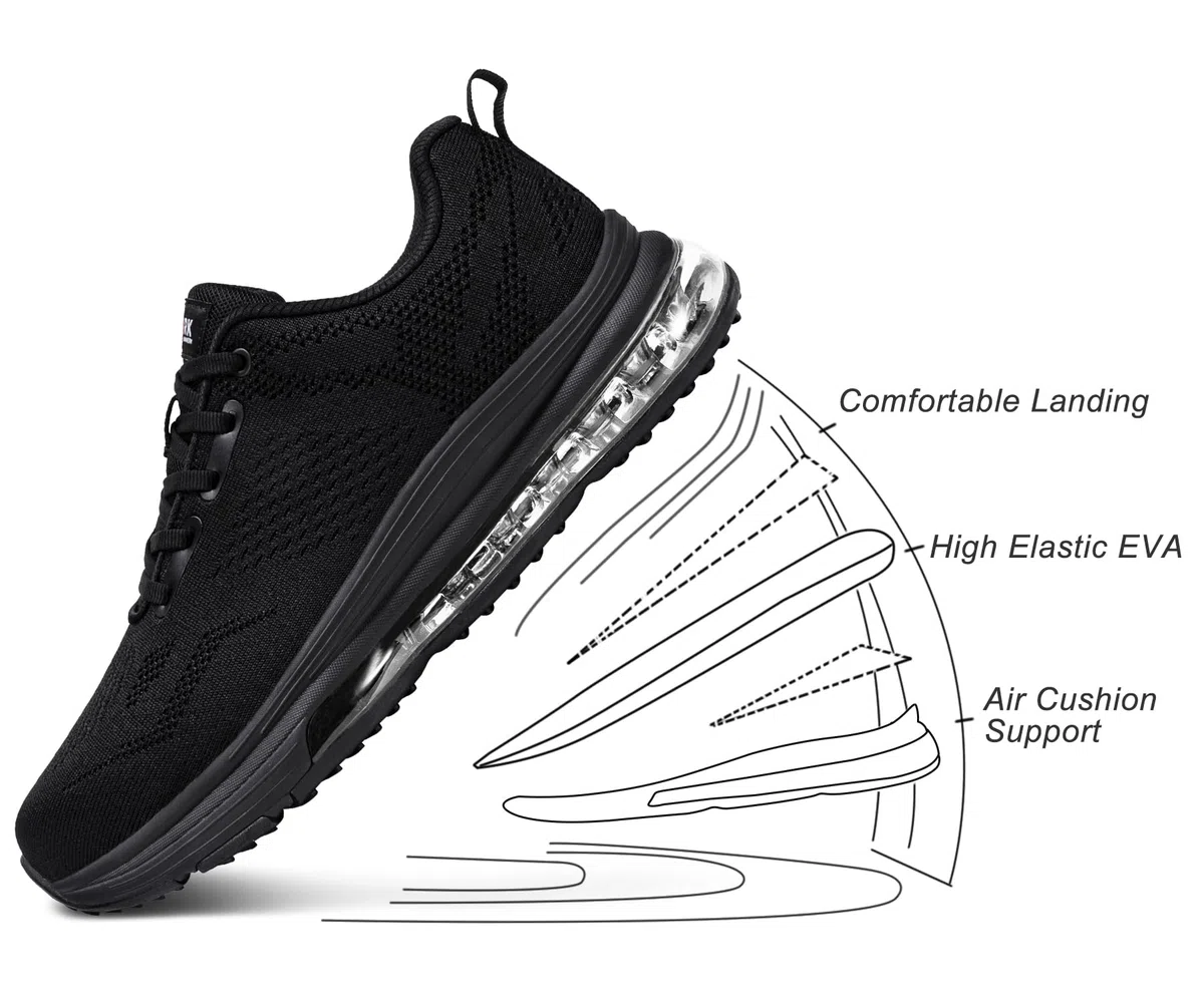 LARNMERN Zapatillas de seguridad antideslizantes con puntera de acero para hombre, ligeras, cómodas, transpirables, para correr
