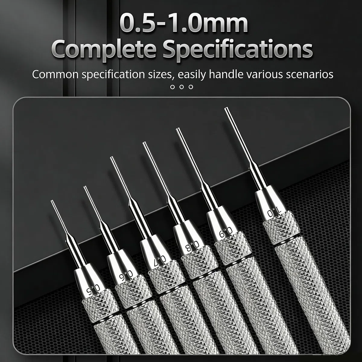 Herramienta De Eliminación De Enlaces De Banda De Reloj De 6 Piezas, Punzón De Aguja De Desmontaje De Correa, con Tamaño Múltiple (0.5/0.6/0.7/0.8/0.9/1.0mm), para Quitar Enlaces