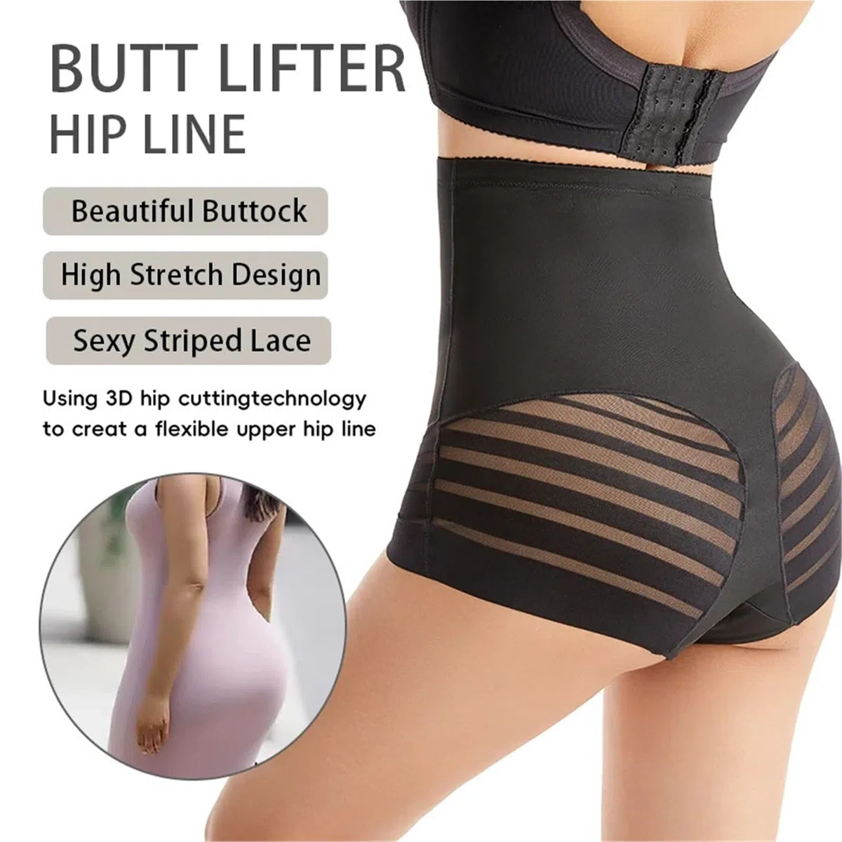 Faja Reductora Mujer Adelgazante Bragas Moldeadoras De Encaje con Tiras For Mujer, Sin Costuras, De Cintura Alta, Moldeadoras De Glúteos(Nude,XL)