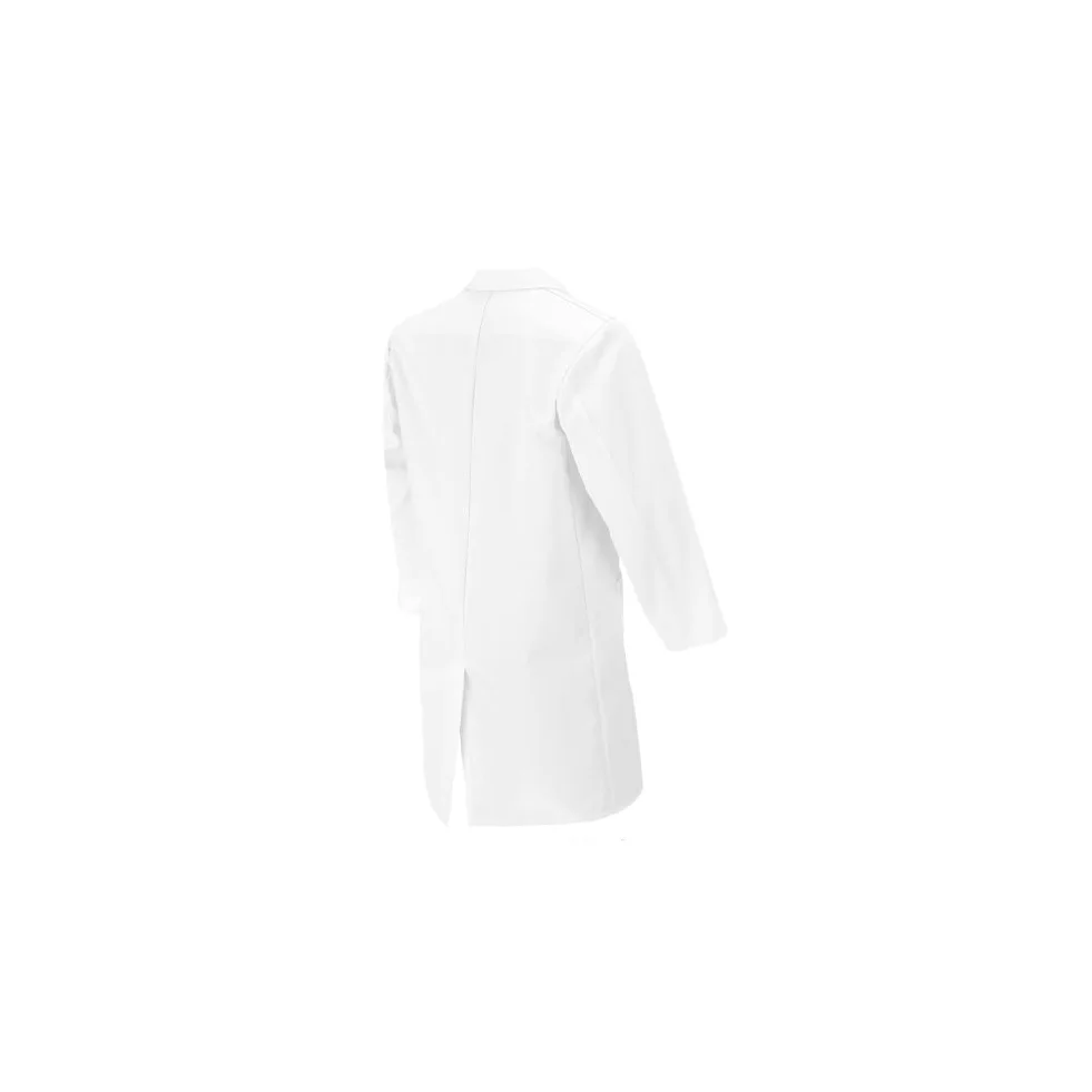 BP 1656-130-21-XSn Abrigo Unisex Manga Larga Cuello Con Solapa 205,00 g/m² Algodón Puro Blanco, XSn