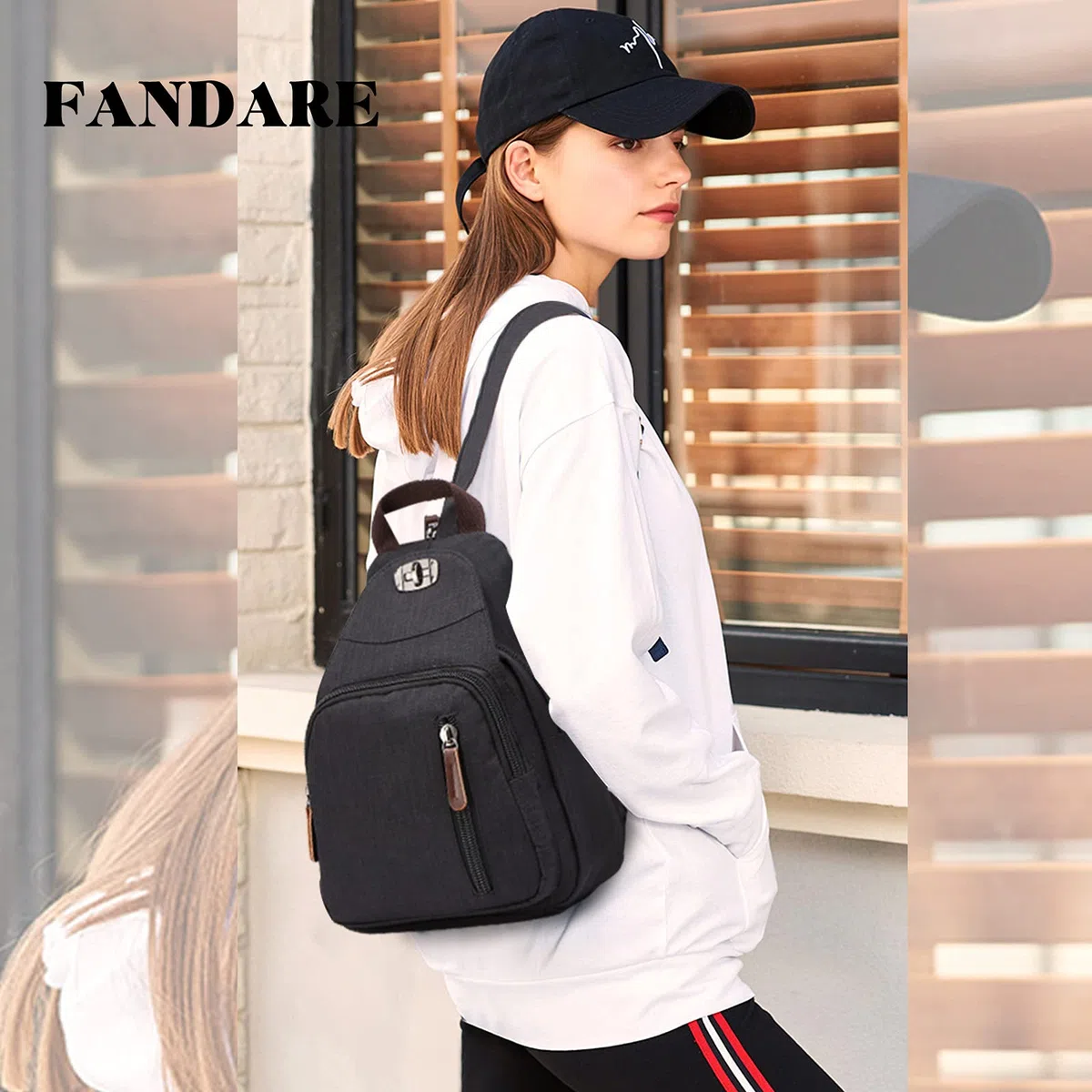 FANDARE Retro Bolsa de Pecho Pequeño Mochila Bolsos Cruzados Sling Crossbody Bag Bolsa de Hombro para Hombre Mujer Viaje Gimnasio Deportiva Ciclismo Daypacks Durable Poliéster