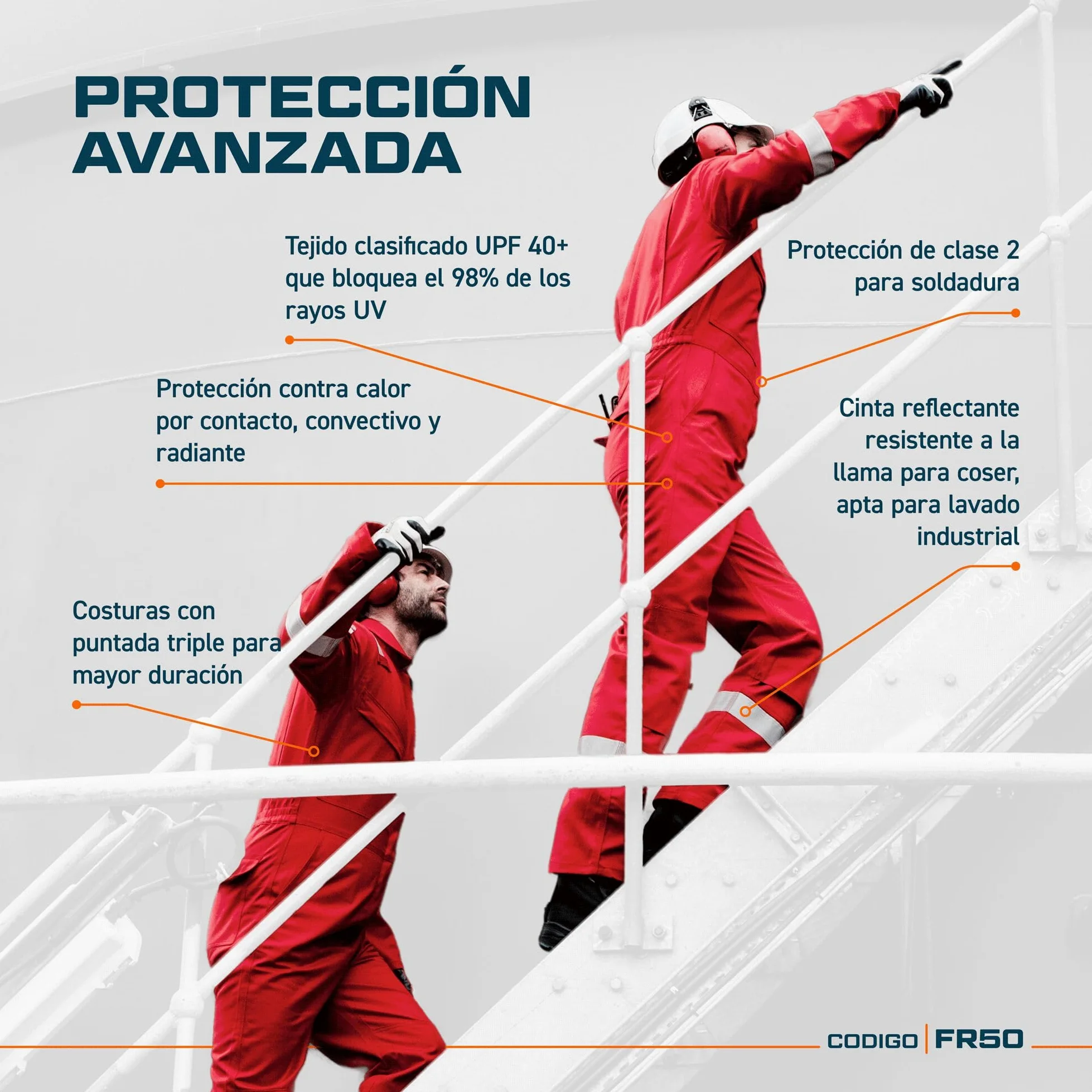 Portwest FR50 Mono Reflectante Resistente a Llamas FR Antiestático a Prueba de Arco 350g Blanco, XL