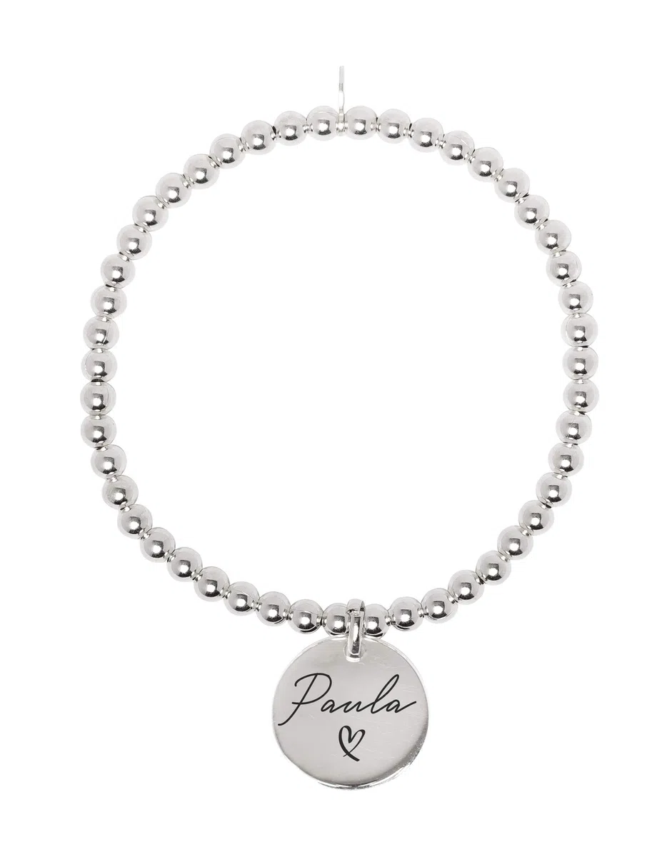 Pulsera Personalizada en Plata de Ley grabada a láser Regalo Perfecto Mujer